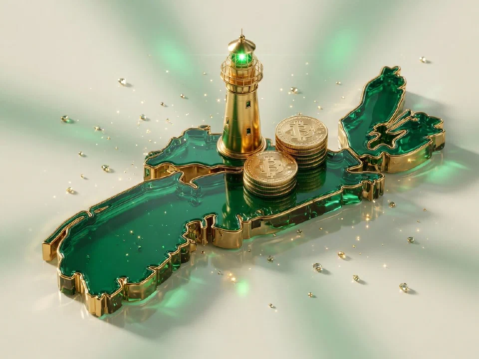 Emerald glass Nova Scotia with gold Bitcoin coins